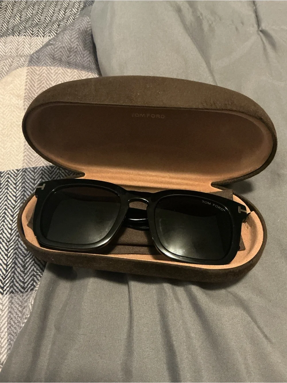 Tom Ford Black Sunglasses with Brown Case